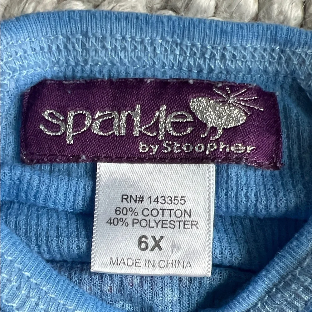 Blue sparkle Unicorn Kids Long Sleeve Shirt 6x sparkle by Stoopher